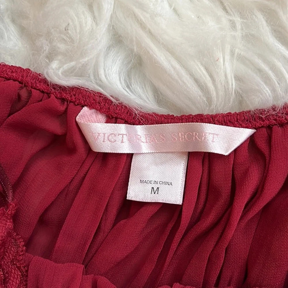 Victoria's Secret Vintage Red Bow Front Negligee Size Medium - Picture 3 of 5